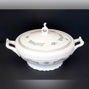Numbered Tureen Porcelain Made in Czechoslovakia With Lid Vintage .